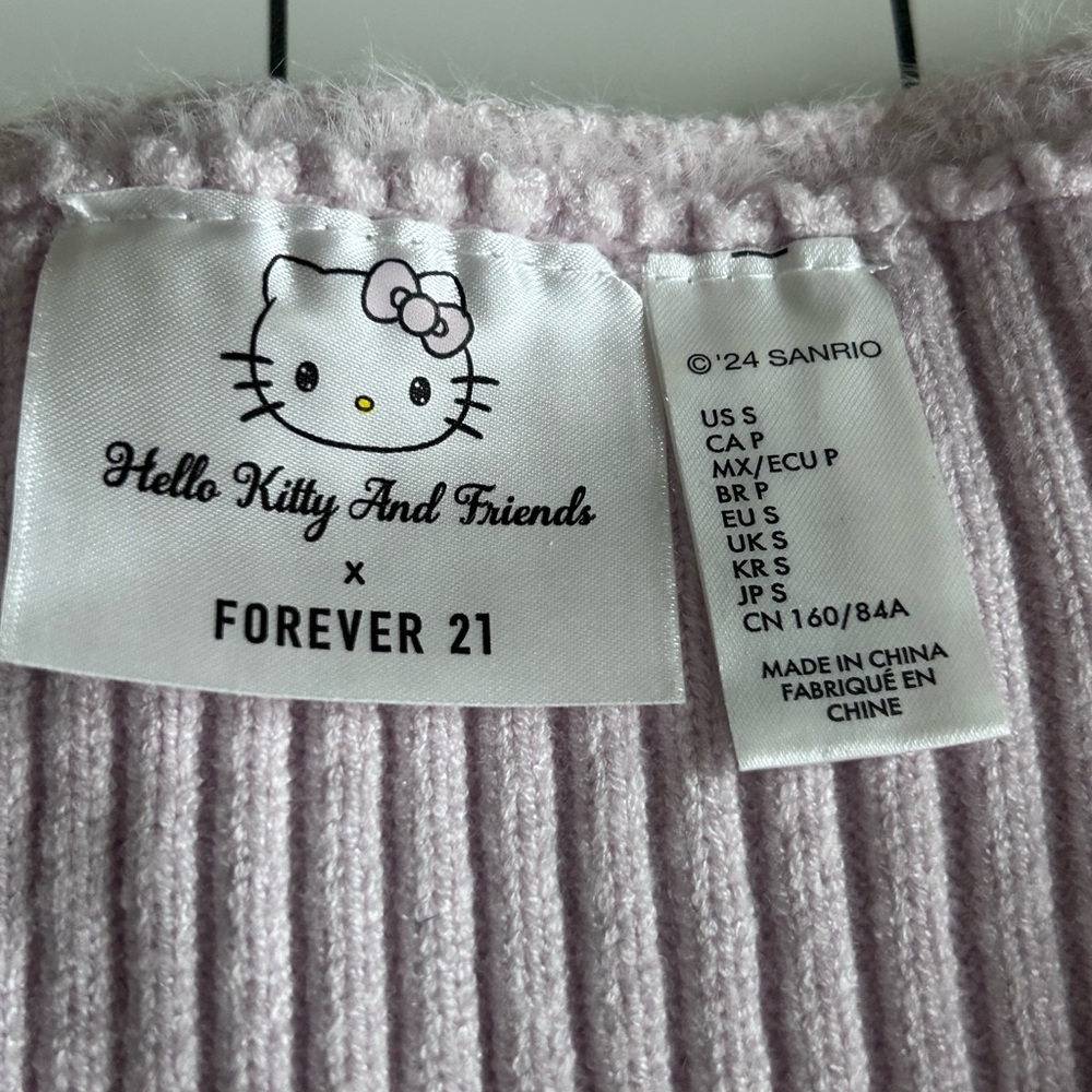 Hello Kitty Light Pink Ribbed Cardigan - Picture 5 of 5